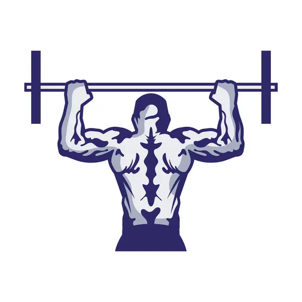 Gym Emblem Strong Man Isolated Stock Vector
