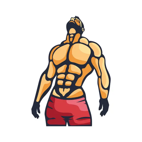 Спортивний Емблема Силова Людина Ізольована Ліцензійні Стокові Ілюстрації