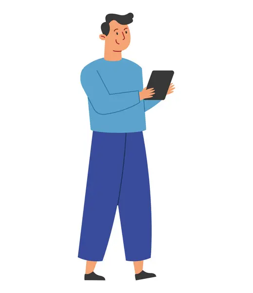 Man Using Ebook Isolated Design Royalty Free Stock Illustrations