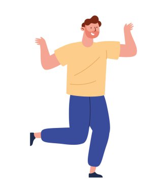 Sarı gün neşeli adam izole tasarım