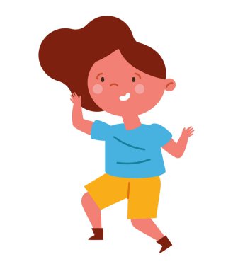 Sarı gün mutlu kız izole tasarım