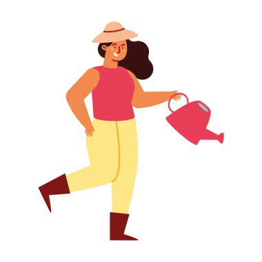 Ağacı sulandıran bir kadın izole edilmiş.