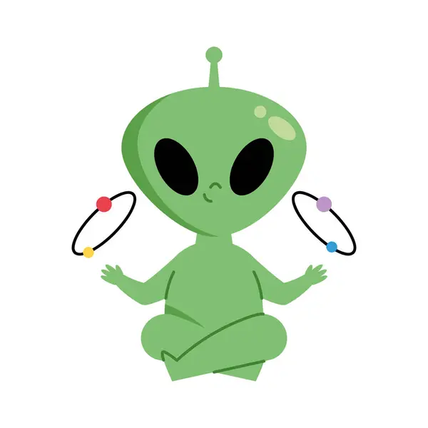 Alien Cartoon Portrait Isolated Design — Stockový vektor