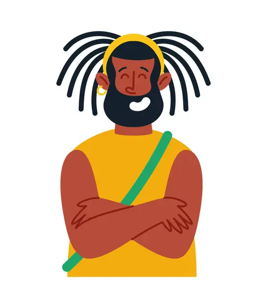 Reggae Man Cartoon Isolated Design 矢量图形