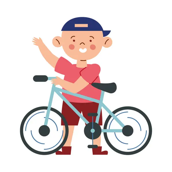 Çocuk Bisiklete Binmekten Mutlu Telifsiz Stok Illüstrasyonlar