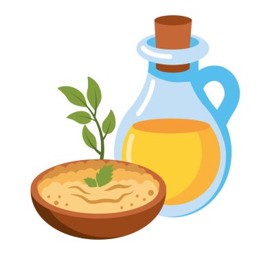 Humus günü zeytinyağı izole tasarımı