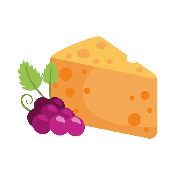 Вино День Сыр Изолированный Дизайн Векторная Графика