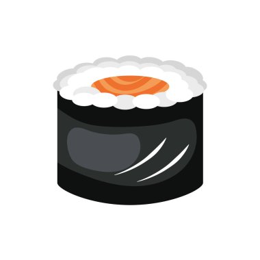 Suşi rulo yiyecek izole edilmiş tasarım