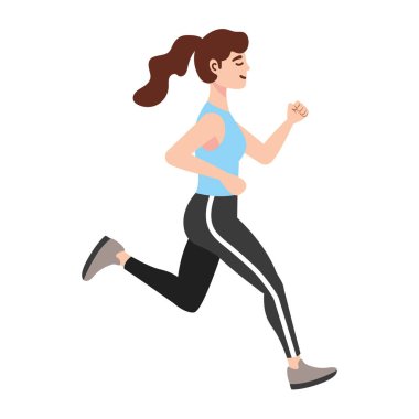 Koşucu kadın atletik izole tasarım