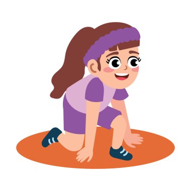 Koşucu kız atlet izole tasarım