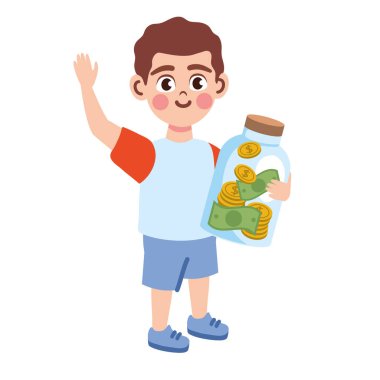 çocuk ve bağış para izole tasarım