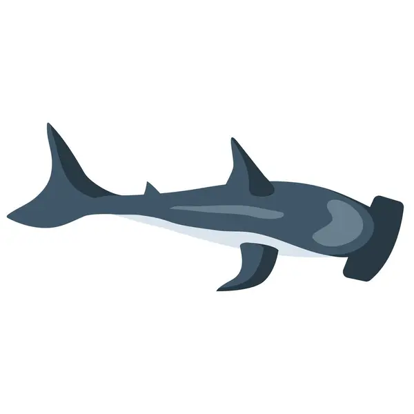 ハンマーヘッドのサメ動物の隔離された設計 ストックイラスト