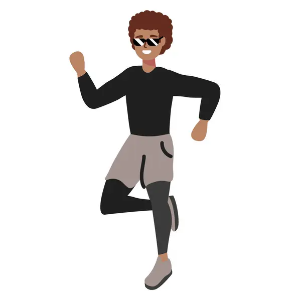 Бегун Человек Спортивный Изолированный Дизайн Лицензионные Стоковые Иллюстрации