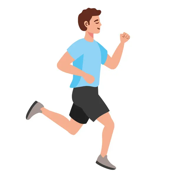 Běžec Muž Atlet Izolovaný Design Vektorová Grafika