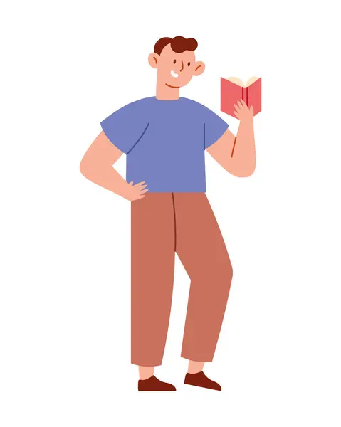 Reader Man Character Isolated Design Royalty Free Stock Illustrations