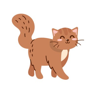 Çizgi filmdeki sevimli kedi yalnız yürüyor.