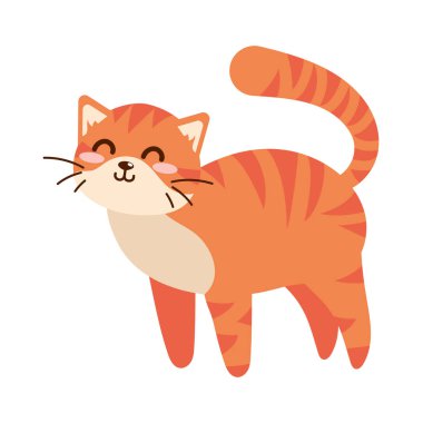 Çizgili şirin kedi hayvan çizgi filmi