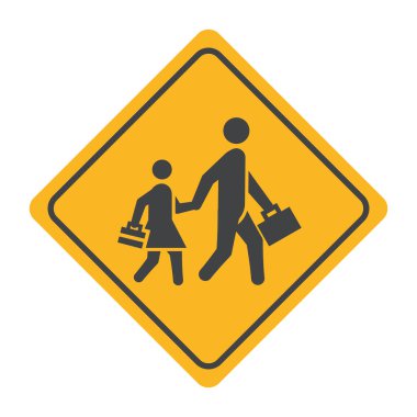 Yol tabelası yaya silueti kesişiyor