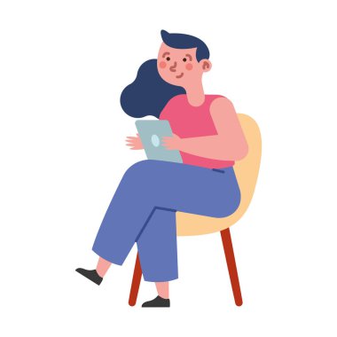 Dijital tablet bilgisayar aygıtı tutan kadın