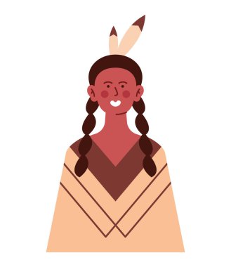 Geleneksel kıyafet portresini takan yerli bir kadın.