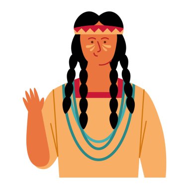 Yerli erkek karakteri, yerel portre izole edildi.