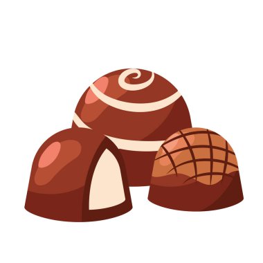 çikolata doldurulmuş tatlı şekerler izole edilmiş