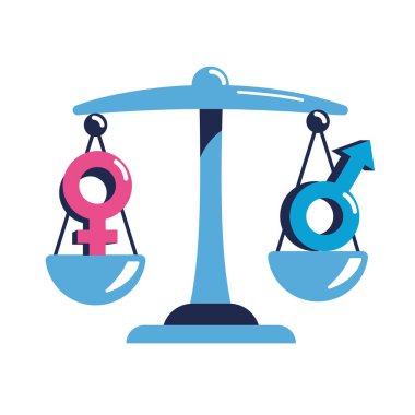 maaş eşitliğini erkek ve kadın sembolleriyle dengelemek