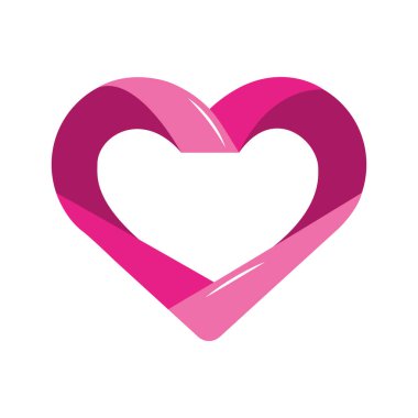 Pembe Kalp şekilli kurdele göğüs kanseri farkındalığı izole