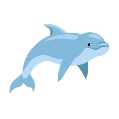 Yunus hayvan sevimli çizgi film izole