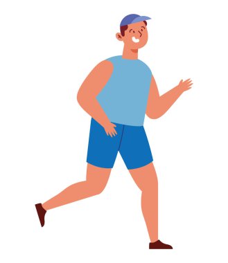 Genç koşucu yalnız çalışıyor.