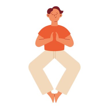 Nilüfer çiçeği pozisyonunda meditasyon yapan bir adam.