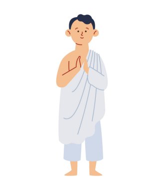 Müslüman genç adam yalnız dua ediyor.