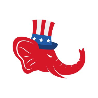 Cumhuriyetçi siyaset Amerikan sembolü izole