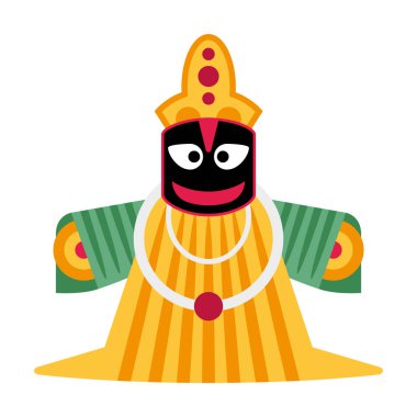 Subhadra rath yatra çizgi filmi izole edildi.