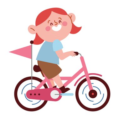 İzole edilmiş küçük kız bisikleti