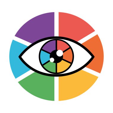 eye with normal vision isolated clipart