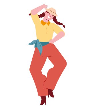 Kovboy kız Country Dansı Yapayalnız