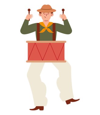 Country müzik grubunda çalan kovboy izole edilmiş.