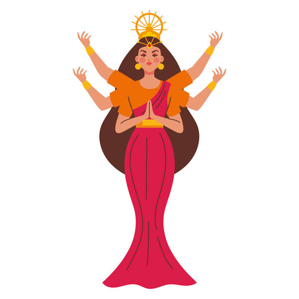 happy navratri avcast of goddess durga isolated