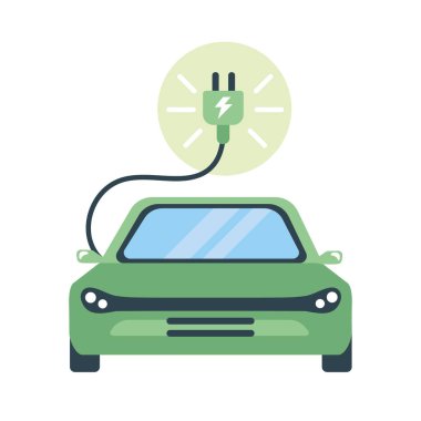 akıllı elektrikli araba izole edilmiş simgesi