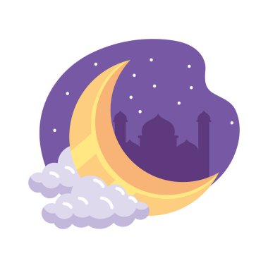 Hilal ay Arap tapınağı izole