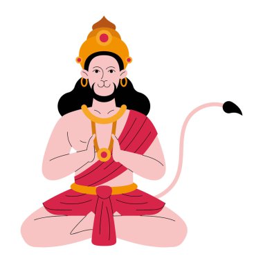 Eski Hint Hindu Hanuman Tanrısı tecrit edilmiş.