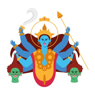 indian goddess kali deity isolated clipart