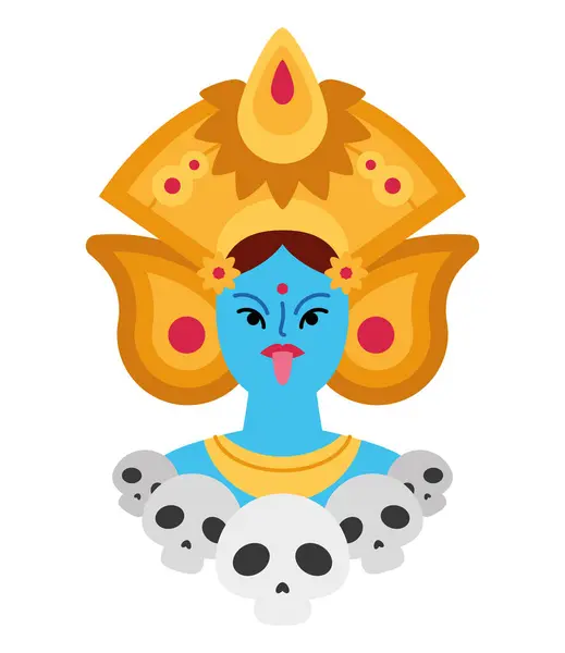 stock vector portrait of hindu goddess kali isolated