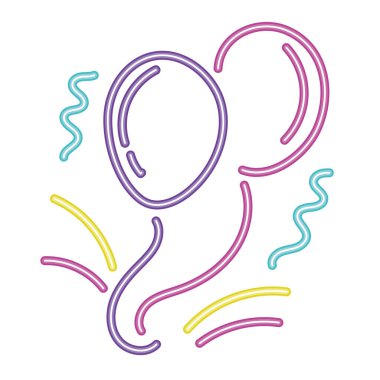 Doğumgünü partisinin parlayan balonları izole