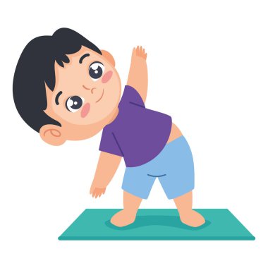 Yalnız başına egzersiz yapan bir çocuk.