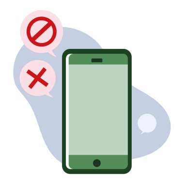 akıllı telefon aygıtı reddedilmiş sembol izole