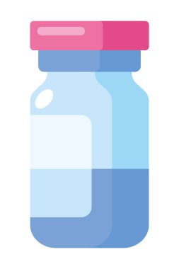 Beyaz arka planda bir şişe aşı.