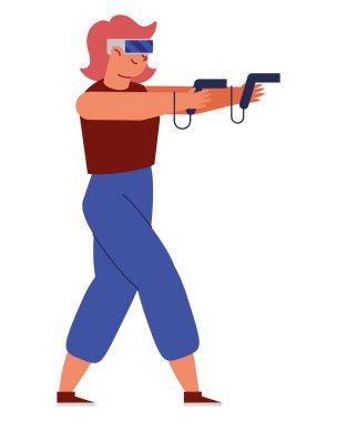 VR gözlük takan kadın oyun denetleyicisi izole edildi