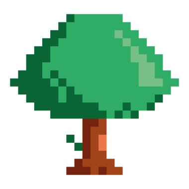 Video oyunu ögeleri piksellenmiş bitki izole edildi